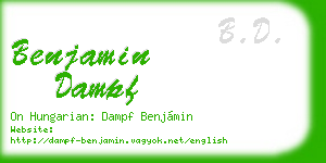 benjamin dampf business card